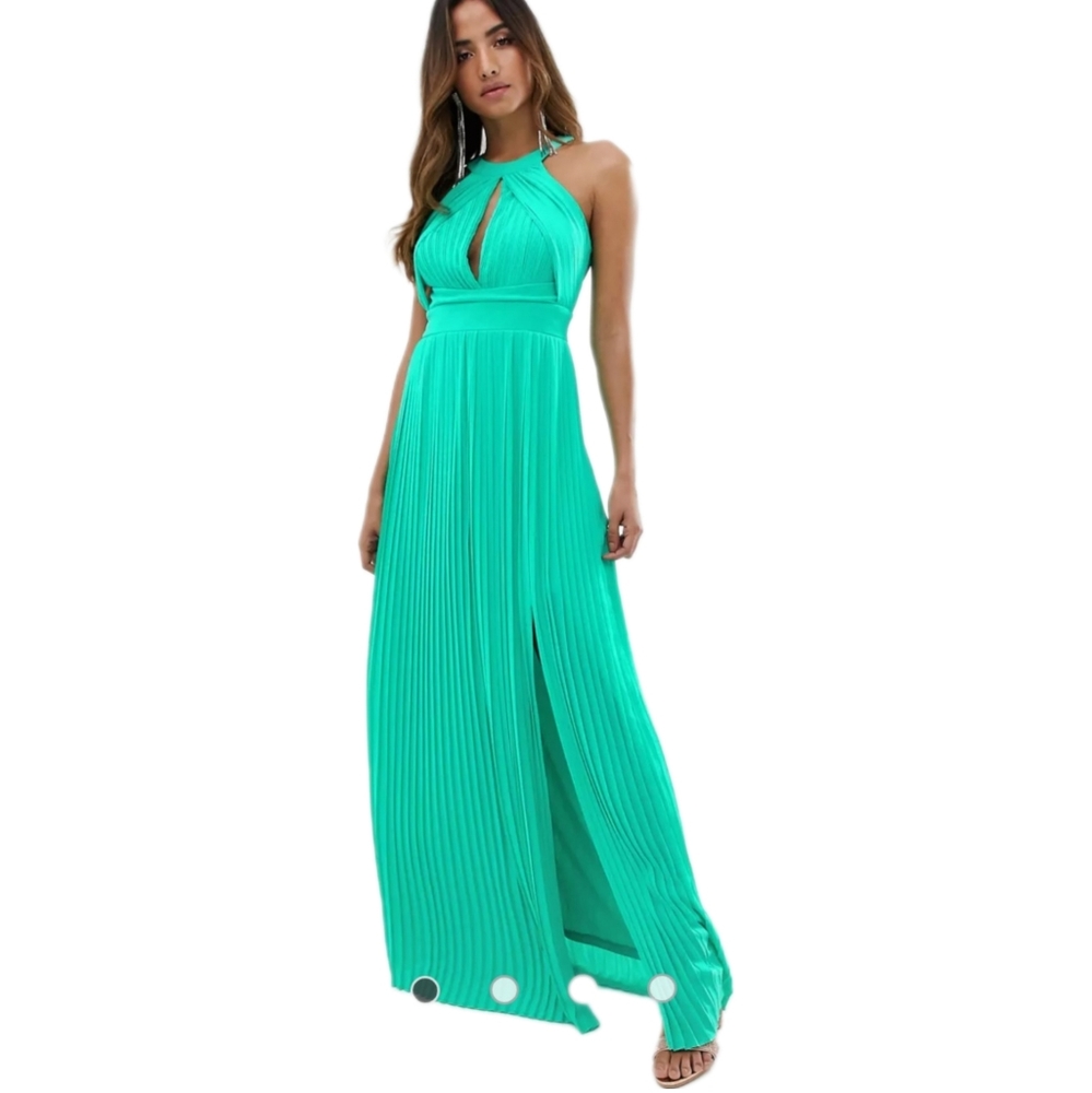 Tfnc UK Tall Pleated Maxi Dress Size 10
